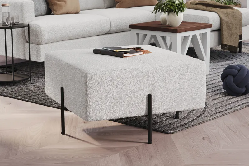 Rahi Menard  Compact 70 cm Neliö - Valkoinen - Huonekalut - Tuoli & nojatuoli - Jakkara & jalkarahi - Säkkirahi