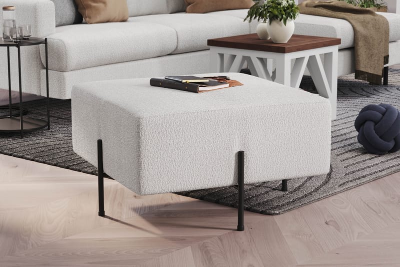 Rahi Menard  Compact 70 cm Neliö - Valkoinen - Huonekalut - Tuoli & nojatuoli - Jakkara & jalkarahi - Säkkirahi