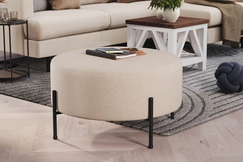 Rahi Menard  Compact 70 cm Pyöreä - Beige - Huonekalut - Tuoli & nojatuoli - Jakkara & jalkarahi - Säkkirahi