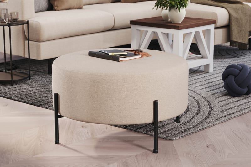 Rahi Menard  Compact 70 cm Pyöreä - Beige - Huonekalut - Tuoli & nojatuoli - Jakkara & jalkarahi - Säkkirahi