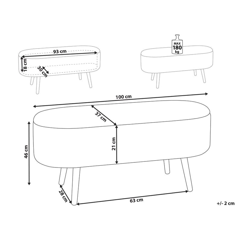 Sänkyarkku Oklahoma - Valkoinen, Vaalea puu - Huonekalut - Sänky - Sängyn lisävarusteet & sängynpäädyt - Sängynjalka