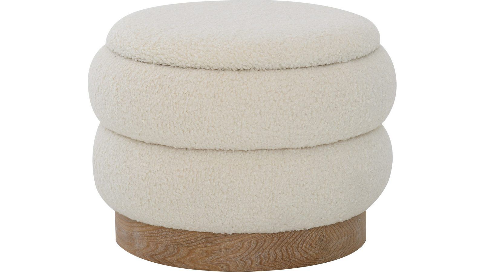 Selvaro puffi säilytystilalla 50 cm pyöreä - Beige