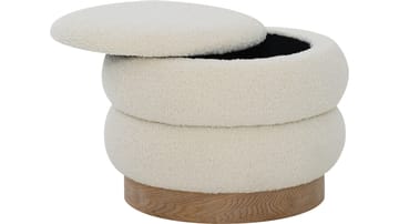 Selvaro puffi säilytystilalla 50 cm pyöreä - Beige - Huonekalut - Tuoli & nojatuoli - Jakkara & jalkarahi - Säkkirahi