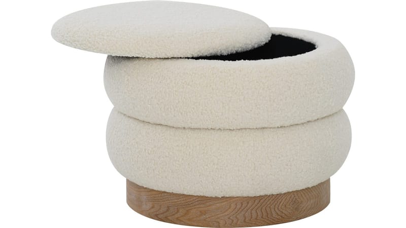 Selvaro puffi säilytystilalla 50 cm pyöreä - Beige - Huonekalut - Tuoli & nojatuoli - Jakkara & jalkarahi - Säkkirahi