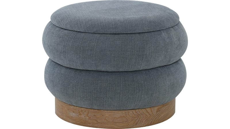 Selvaro puffi säilytystilalla 50 cm pyöreä, Sininen