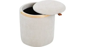 Serano-rahi puukahvalla 40 cm, pyöreä - Beige - Huonekalut - Tuoli & nojatuoli - Jakkara & jalkarahi - Säkkirahi