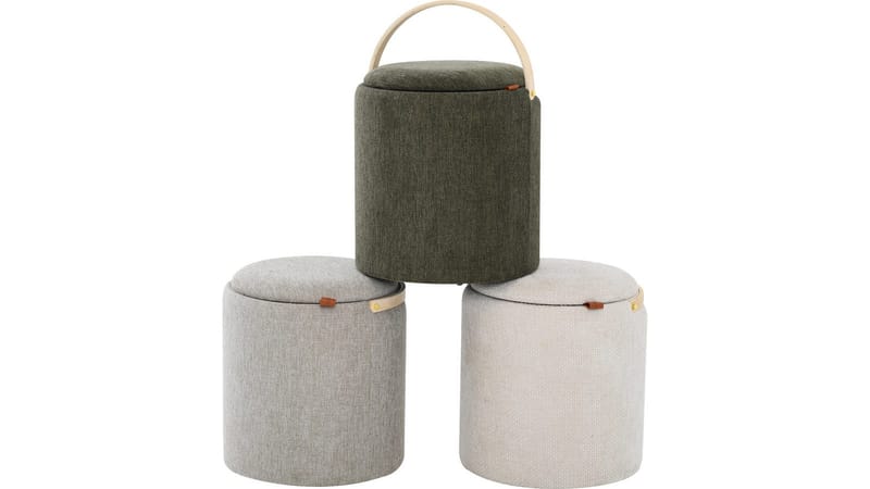 Serano Puff puukahvalla 40 cm pyöreä - Vihreä - Huonekalut - Tuoli & nojatuoli - Jakkara & jalkarahi - Säkkirahi