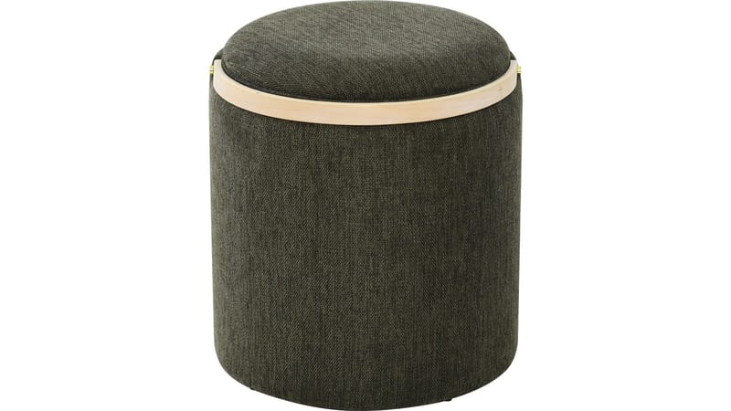 Serano Puff puukahvalla 40 cm pyöreä - Vihreä - Huonekalut - Tuoli & nojatuoli - Jakkara & jalkarahi - Säkkirahi