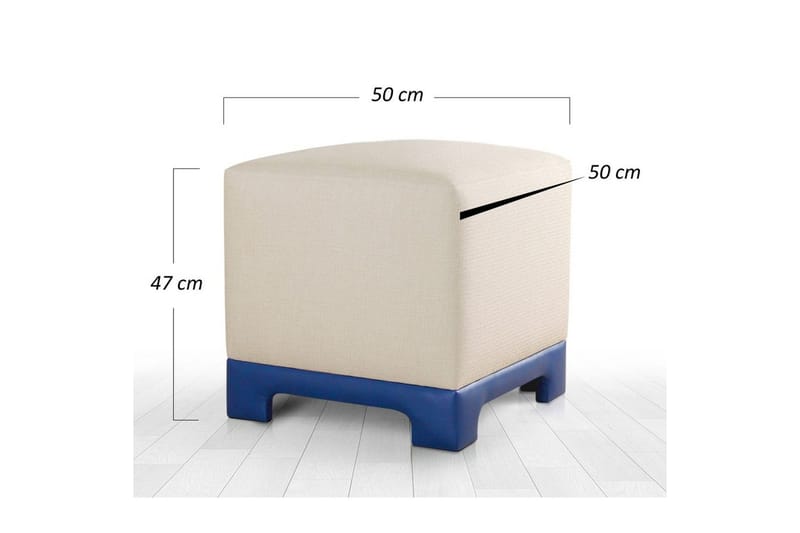 Sufian säkkituoli Outdoor 50 cm - Sininen/Kermanvalkoinen - Huonekalut - Tuoli & nojatuoli - Jakkara & jalkarahi - Säkkirahi