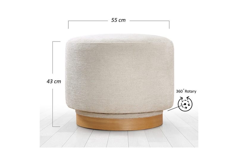 Sufian säkkituoli Ulkokäyttöön 55 cm - Kermanvalkoinen - Huonekalut - Tuoli & nojatuoli - Jakkara & jalkarahi - Säkkirahi