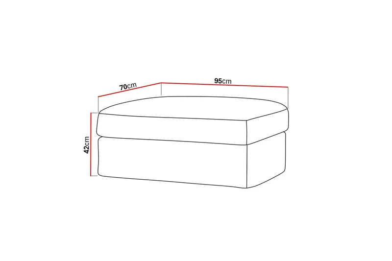 Valencia-jalkarahi irrotettavalla ja pestävällä verhoilulla - Ruosteenruskea - Huonekalut - Tuoli & nojatuoli - Jakkara & jalkarahi - Rahi