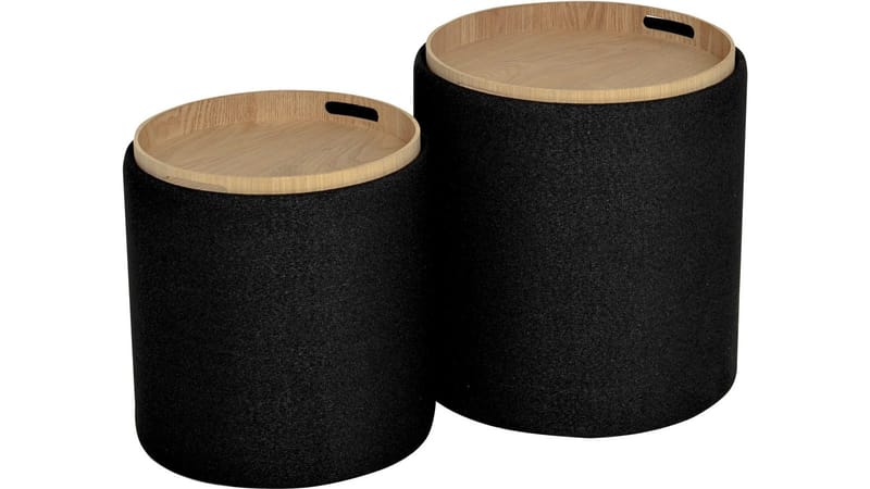 Velmira-rahi 2 osaa 39 cm pyöreä - Musta - Huonekalut - Tuoli & nojatuoli - Jakkara & jalkarahi - Säkkirahi