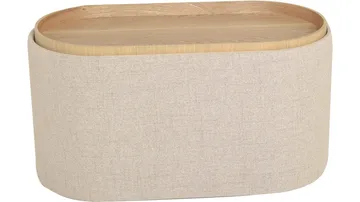 Velmira Puff 77 cm ovaali - Beige - Huonekalut - Tuoli & nojatuoli - Jakkara & jalkarahi - Säkkirahi