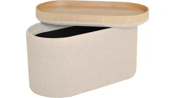 Velmira Puff 77 cm ovaali - Beige - Huonekalut - Tuoli & nojatuoli - Jakkara & jalkarahi - Säkkirahi