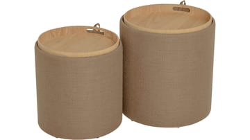 Velmira Puff 2 osaa 39 cm pyöreä - Tummanbeige - Huonekalut - Tuoli & nojatuoli - Jakkara & jalkarahi - Säkkirahi