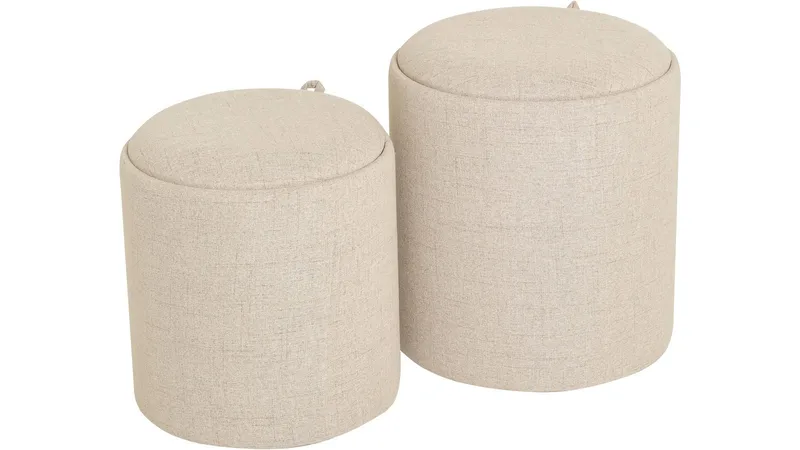Velmira Puff 2 osaa 39 cm pyöreä, Beige