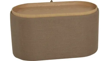 Velmira Puff 77 cm ovaali - Tummanbeige - Huonekalut - Tuoli & nojatuoli - Jakkara & jalkarahi - Säkkirahi