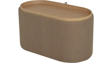 Velmira Puff 77 cm ovaali - Tummanbeige - Huonekalut - Tuoli & nojatuoli - Jakkara & jalkarahi - Säkkirahi