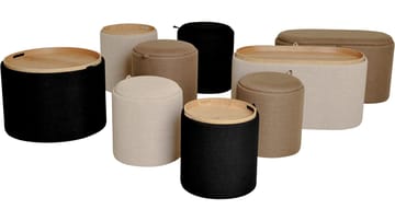 Velmira Puff 2 osaa 39 cm pyöreä - Beige - Huonekalut - Tuoli & nojatuoli - Jakkara & jalkarahi - Säkkirahi