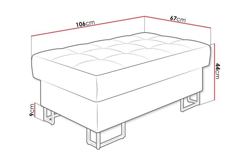 Warwick Rahi 67 cm - Rosa - Huonekalut - Tuoli & nojatuoli - Jakkara & jalkarahi - Rahi
