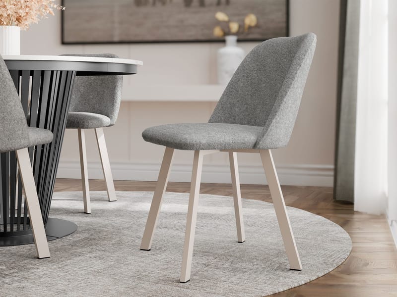 Jarlen-ruokapöydän tuoli - harmaa ja beige - Huonekalut - Tuoli & nojatuoli - Ruokapöydän tuolit