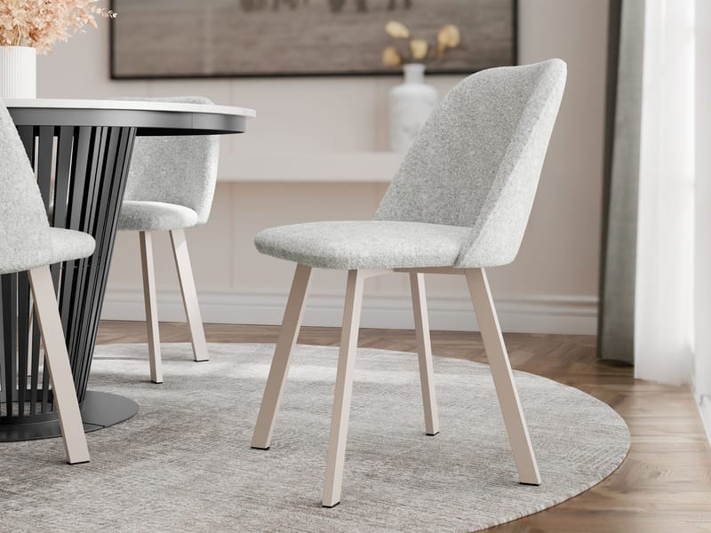 Jarlen-ruokapöydän tuoli - vaaleanharmaa ja beige - Huonekalut - Tuoli & nojatuoli - Ruokapöydän tuolit