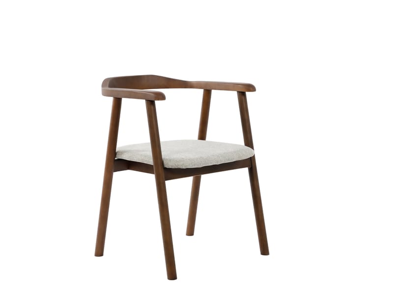 Jolie puinen ruokatuoli kangasistuimella, Pähkinä/Beige