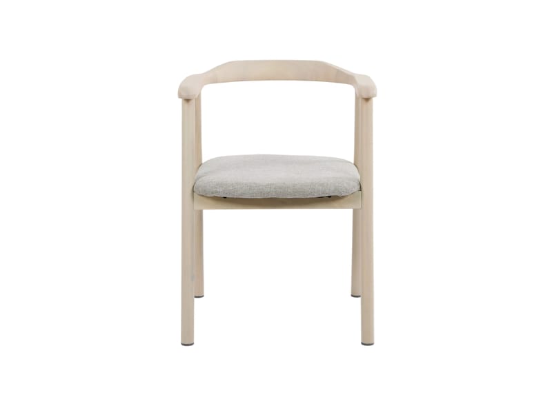Jolie puinen ruokatuoli kangasistuimella - Valkokuultokäsitelty/Beige - Huonekalut - Tuoli & nojatuoli - Ruokapöydän tuolit