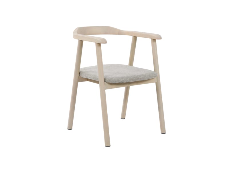 Jolie puinen ruokatuoli kangasistuimella - Valkokuultokäsitelty/Beige - Huonekalut - Tuoli & nojatuoli - Ruokapöydän tuolit