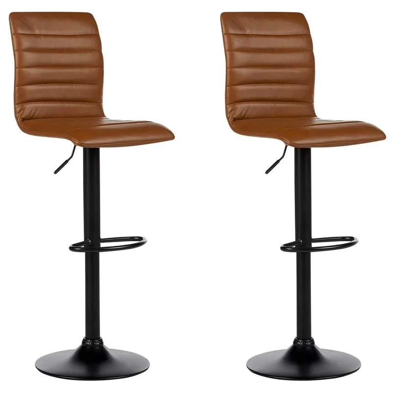 Kääntyvä jakkara Lucerne 2-pakkaus, Ruskea, Musta