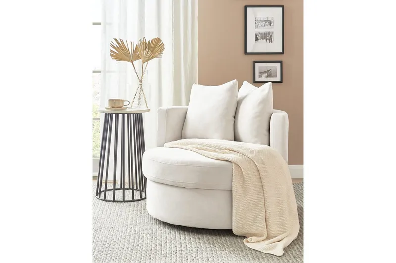 Kääntyvä nojatuoli Dalby - Beige - Huonekalut - Tuoli & nojatuoli - Nojatuoli & lepotuoli