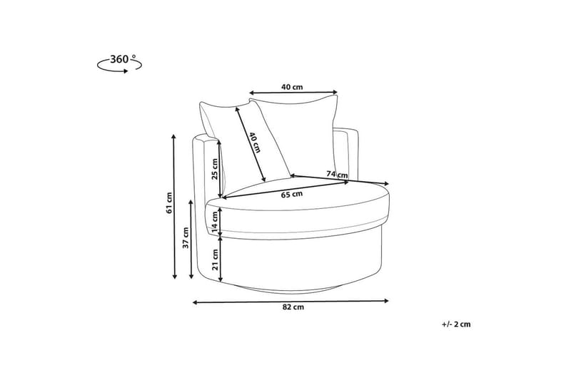 Kääntyvä nojatuoli Dalby - Harmaa - Huonekalut - Tuoli & nojatuoli - Nojatuoli & lepotuoli