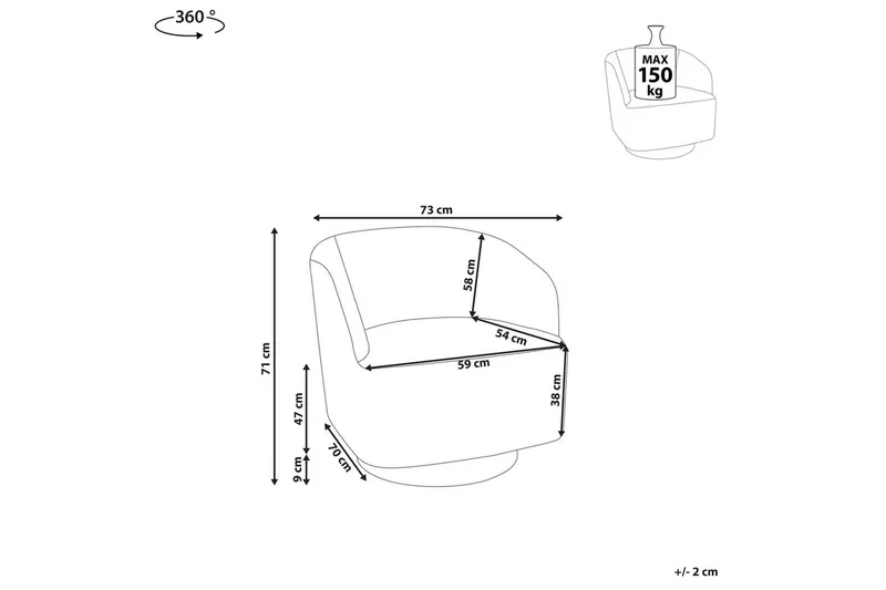 Kääntyvä nojatuoli Lavik - Harmaa, kulta, Harmaa, Kulta - Huonekalut - Tuoli & nojatuoli - Nojatuoli & lepotuoli