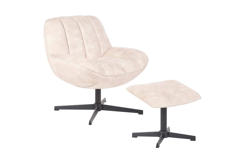 Kääntyvä nojatuoli Lia - Beige, musta - Huonekalut - Tuoli & nojatuoli - Nojatuoli & lepotuoli