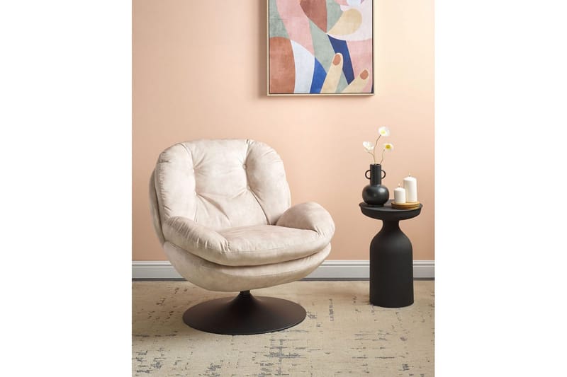 Kääntyvä nojatuoli Nolvik - Beige, musta - Huonekalut - Tuoli & nojatuoli - Nojatuoli & lepotuoli