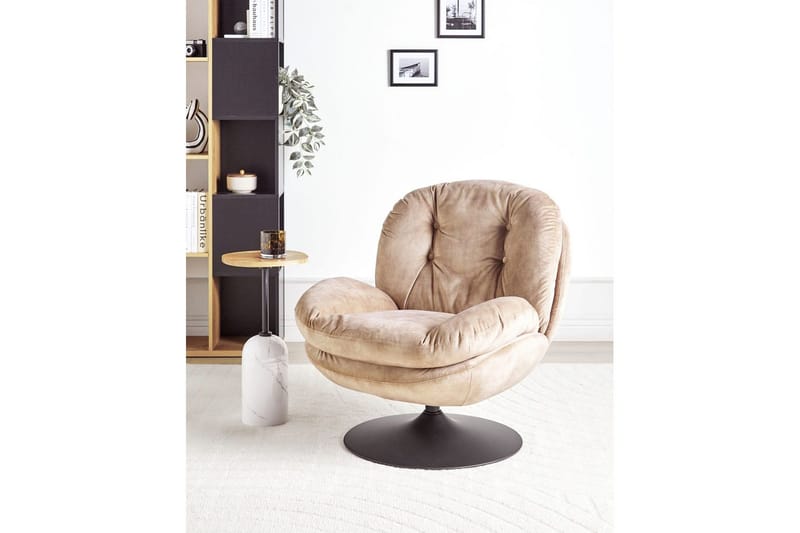 Kääntyvä nojatuoli Nolvik - Hiekanbeige, musta, Hiekkabeige, musta - Huonekalut - Tuoli & nojatuoli - Nojatuoli & lepotuoli