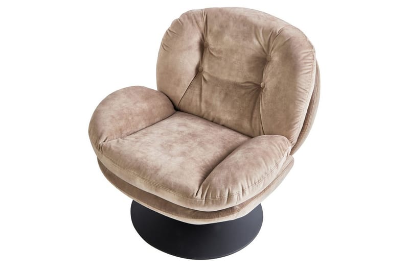 Kääntyvä nojatuoli Nolvik - Hiekanbeige, musta, Hiekkabeige, musta - Huonekalut - Tuoli & nojatuoli - Nojatuoli & lepotuoli