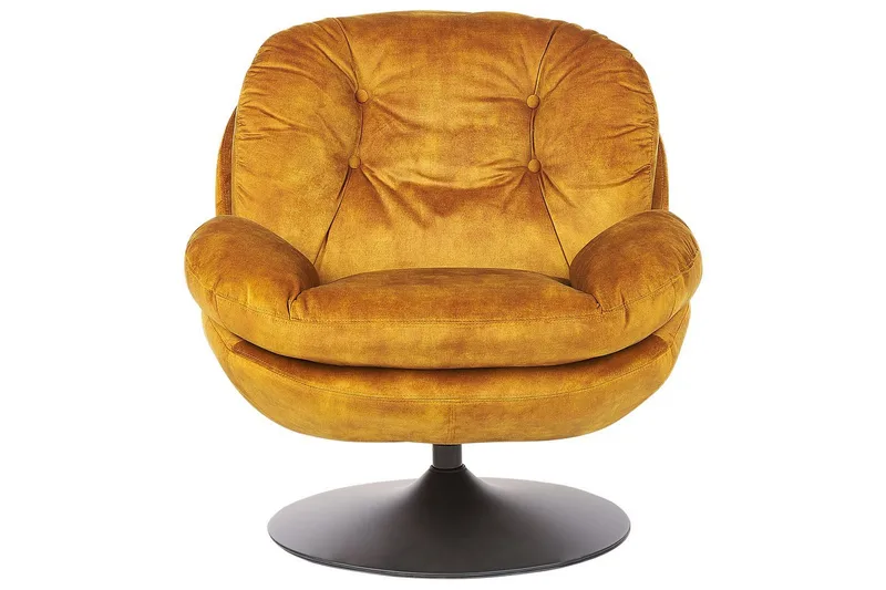 Kääntyvä nojatuoli Nolvik - Keltainen, Musta, Keltainen, musta - Huonekalut - Tuoli & nojatuoli - Nojatuoli & lepotuoli