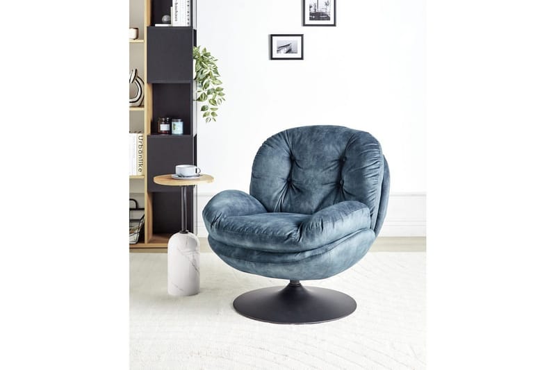 Kääntyvä nojatuoli Nolvik - Sininen, Musta - Huonekalut - Tuoli & nojatuoli - Nojatuoli & lepotuoli