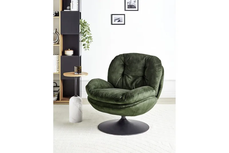 Kääntyvä nojatuoli Nolvik - Vihreä, musta - Huonekalut - Tuoli & nojatuoli - Nojatuoli & lepotuoli