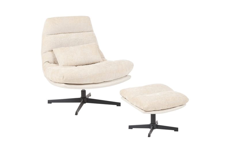 Kääntyvä nojatuoli Tovik - Beige, musta - Huonekalut - Tuoli & nojatuoli - Nojatuoli & lepotuoli