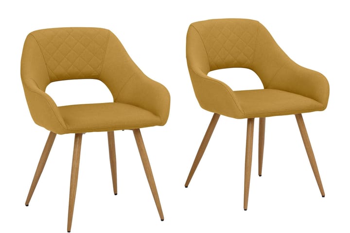 Käsinojallinen tuoli Sariela - Keltainen - Ruokapöydän tuolit - Meikkituoli - Käsinojallinen tuoli