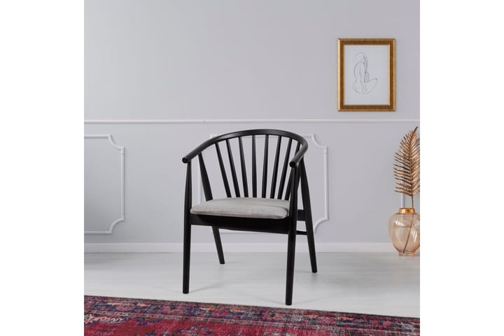 Käsinojatuoli Albero - Musta - Ruokapöydän tuolit - Meikkituoli - Käsinojallinen tuoli