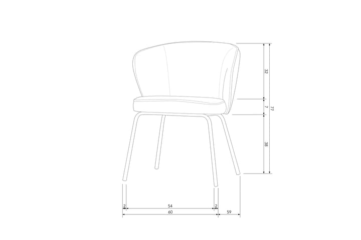 Käsinojatuoli Claribel - Natural - Ruokapöydän tuolit - Meikkituoli - Käsinojallinen tuoli