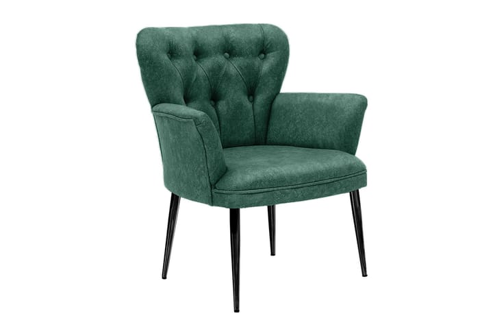 Käsinojatuoli Jalacea - Vihreä - Ruokapöydän tuolit - Meikkituoli - Käsinojallinen tuoli