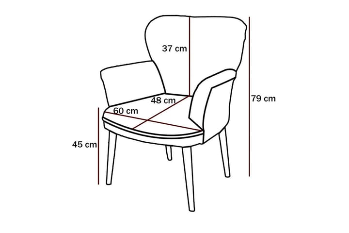 Käsinojatuoli Jalacea - Puuteri - Ruokapöydän tuolit - Meikkituoli - Käsinojallinen tuoli