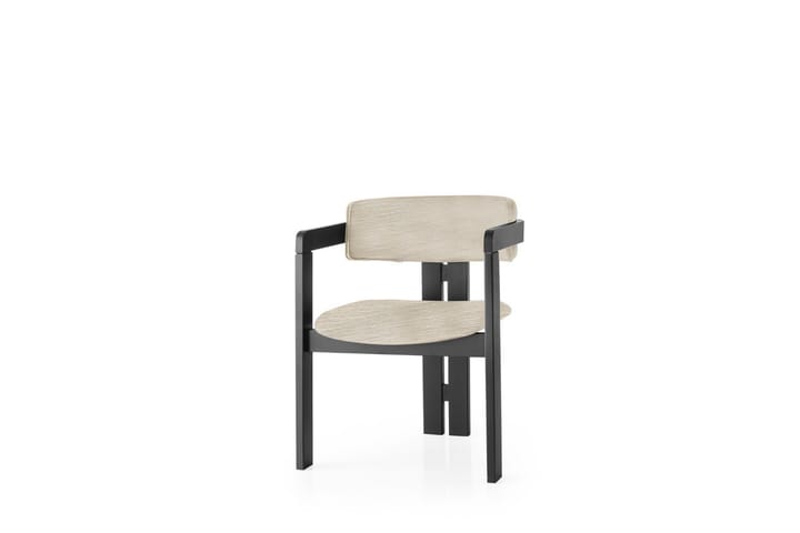 Käsinojatuoli Mamuna - Musta - Ruokapöydän tuolit - Meikkituoli - Käsinojallinen tuoli