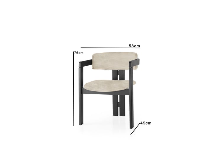 Käsinojatuoli Mamuna - Musta - Ruokapöydän tuolit - Meikkituoli - Käsinojallinen tuoli