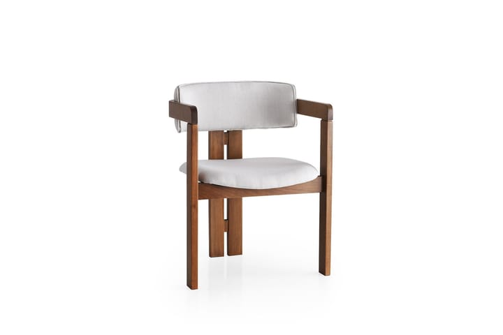 Käsinojatuoli Mamuna - Pähkinä - Ruokapöydän tuolit - Meikkituoli - Käsinojallinen tuoli