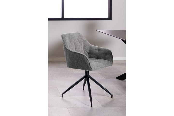 Käsinojatuoli Olze - Harmaa - Ruokapöydän tuolit - Meikkituoli - Käsinojallinen tuoli